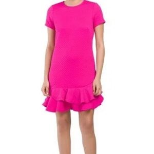 ELIZA J magenta cap sleeve ruffle hem dress size 4 NWT